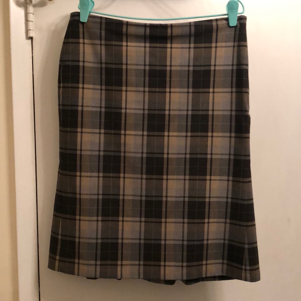 Brown Plaid Skirt